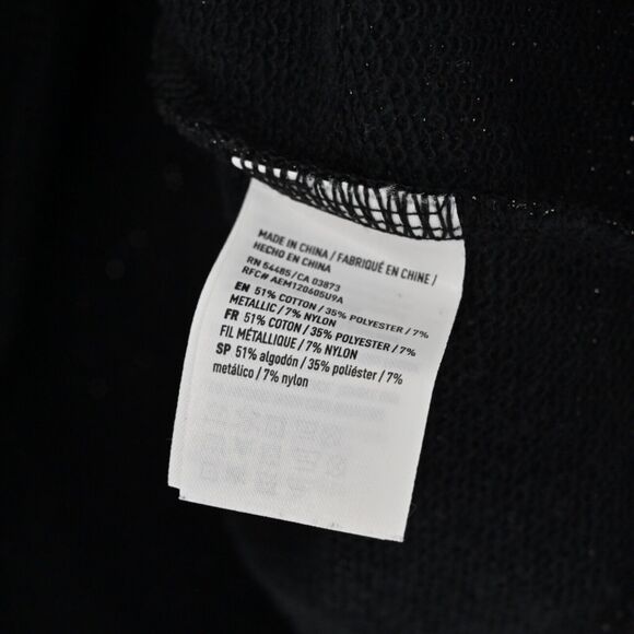 AMERICAN EAGLE Sweater Womens Size M Black Shimmer Cotton Blend Sweatshirt Style - Picture 8 of 12